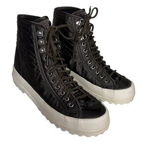 Superga High Top 2787 Nylon Stacked Sneakers In Taupe/Brown Size 7.5